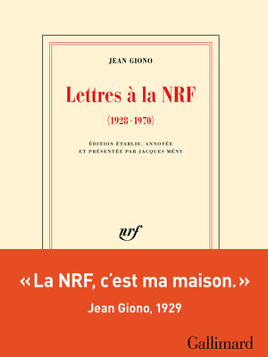 cover image of Lettres à la NRF (1928-1970)